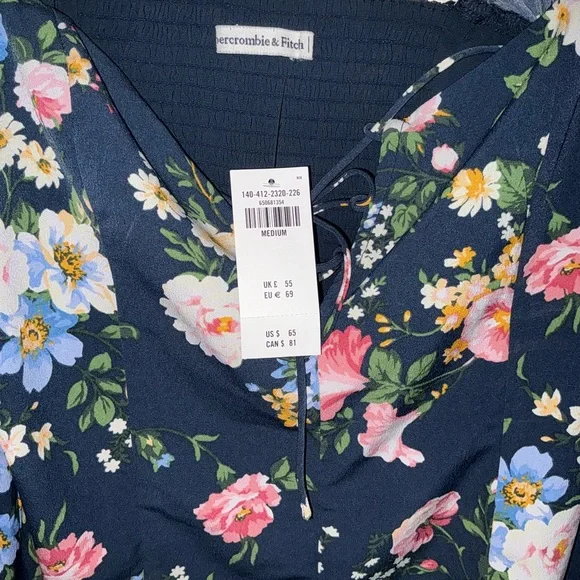 Abercrombie & Fitch Floral Blouse - Black Multicolor - Picture 3 of 3